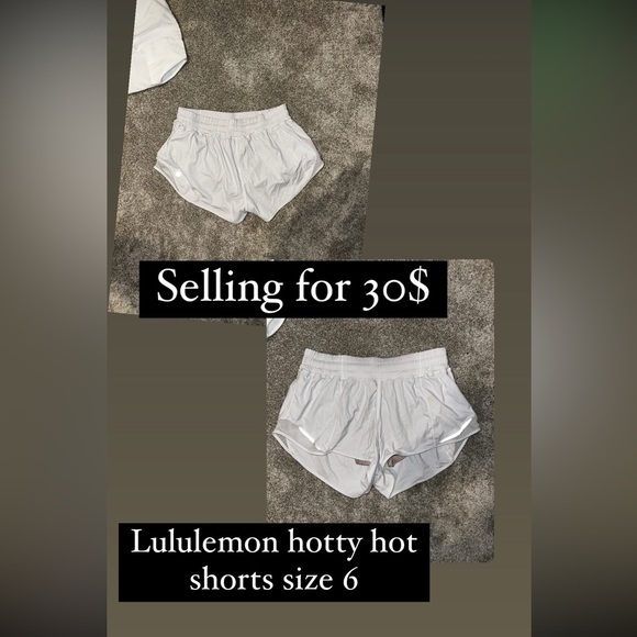 White lululemon hottt hot shorts size 6 barely worn - Picture 1 of 2
